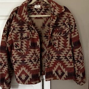 Simply Southern Red and Cream Button Down Shirt